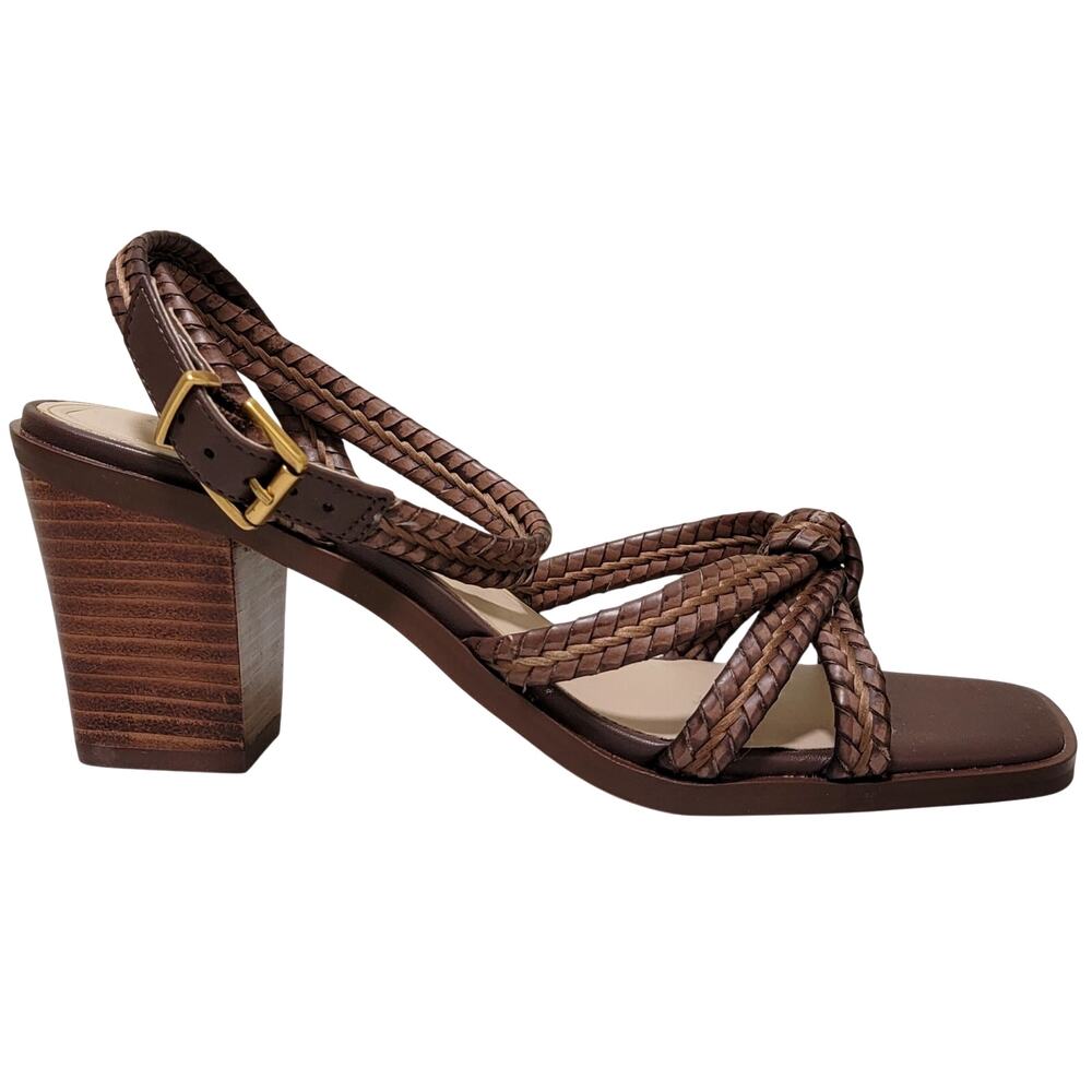 Giani Bernini Women Renaee Woven Ankle Strap Heeled Sandals Size US 8M Brown - Picture 2 of 5